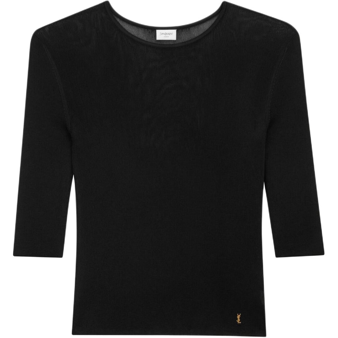 SAINT LAURENT Cassandre Crewneck Knitted Top