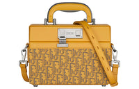DIOR Lock Smooth Cow Leather Briefcase, Handbag, Shoulder Bag, Crossbody Bag Men's Gold