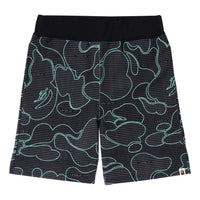 A Bathing Ape Text Code Camo Sweat Shorts 'Black' 1I30-153-009-BLK