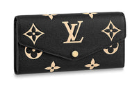 LOUIS VUITTON Sarah Cow Leather Wallet Regular Women's Black/Ecru