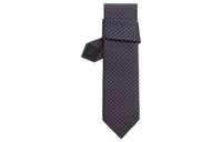 HERMES Silk Tie Men's Marine Blue/Orange