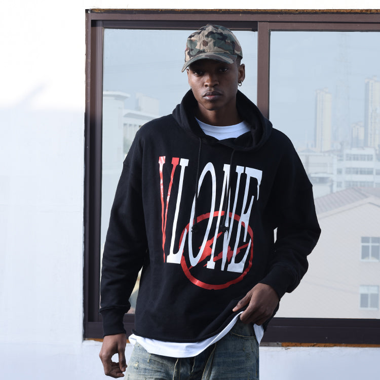 VLONE x Fragment Design Unisex Logo Sweatshirt Black/Red VLHD17FW006