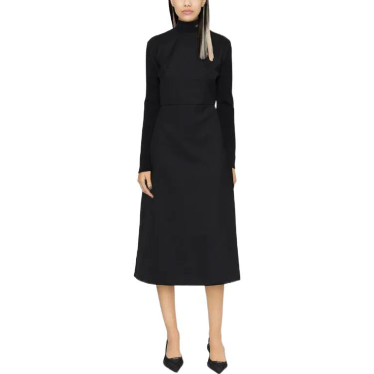 PRADA FW22 Long Sleeved Dress Women's Black