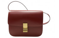 CELINE Classic Bo Cow Leather Tofu Bag Small Square Bag Shoulder Bag Crossbody Bag Medium Size Women's Red Brown