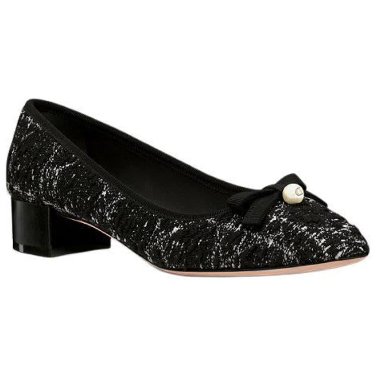 DIOR Chunky Heel High Heels 3cm Women's Black