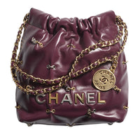 CHANEL Calfskin Shoulder Bag Crossbody Bag Handbag Mini Women's Dark Burgundy