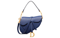DIOR Saddle Grained Calfskin Saddle Bag Shoulder Bag Crossbody Bag Handbag Women's Royal Blue