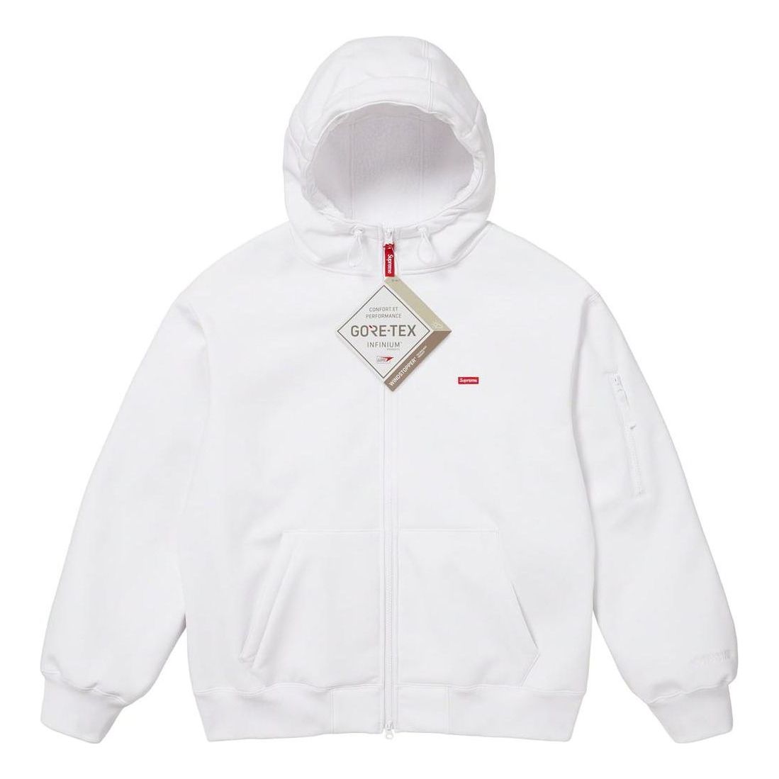 Supreme x WINDSTOPPER Zip Up Hooded Sweatshirt 'White' SUP-FW23-237