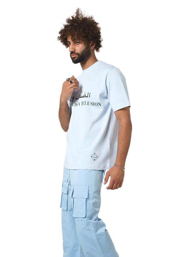House of Cenmar Weakness Is A Delusion Printed T-Shirt 'Blue' HOC-WDQ