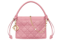 DIOR Lady Dior Sheepskin Shoulder Bag, Crossbody Bag, Handbag Mini Women's Peach Pink