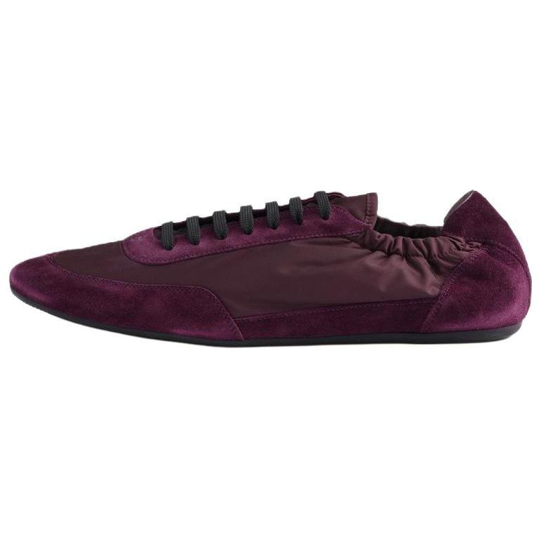 PRADA Collapse Low Top Casual Shoes Men's Burgundy