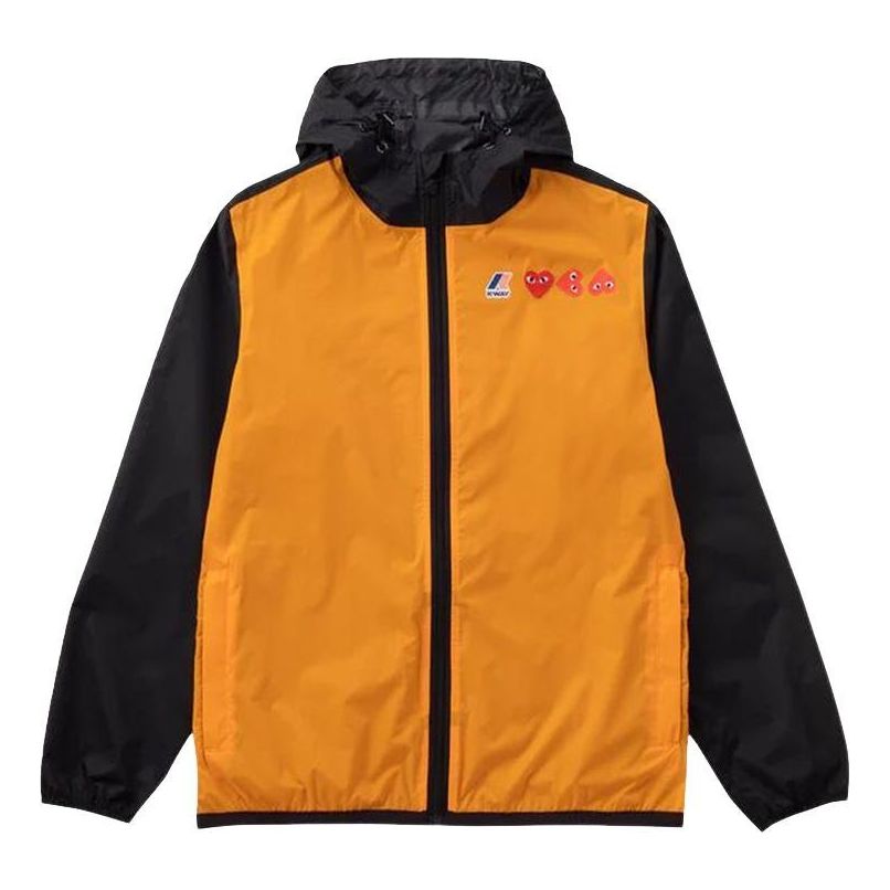 COMME des GARCONS PLAY FW25 K-Way Hoodie Full Zip 'Orange Black' AZ-J505-051-1