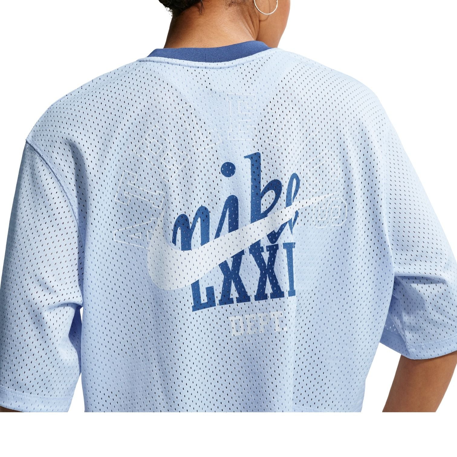 (WMNS) Nike NSW Heritage Festival Crop Mesh Jersey 'Hydrogen Blue Mystic Navy' IR1650-407