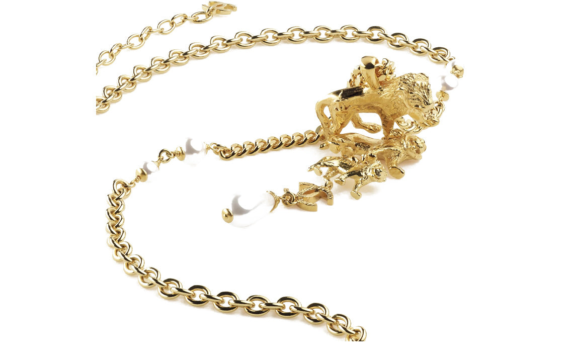 CHANEL Necklaces Women's Gold
