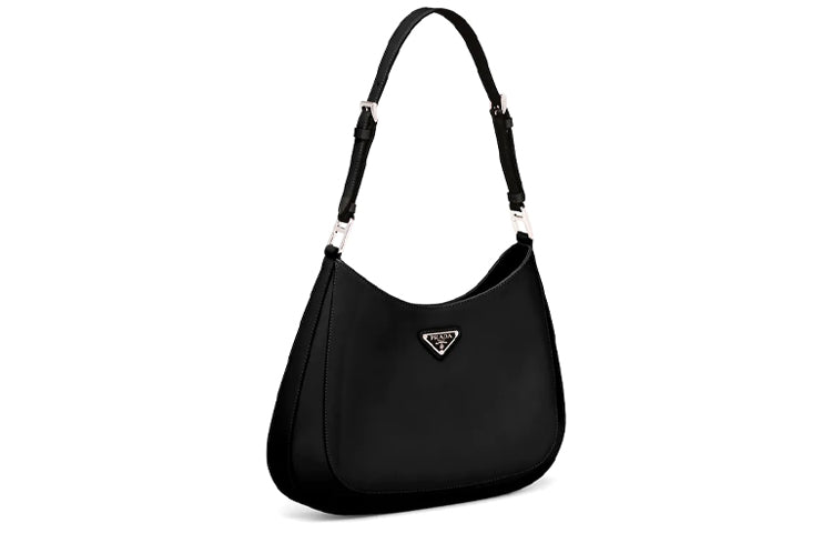 PRADA Cleo Shiny Leather Shoulder Bag, Crossbody Bag Women's Black