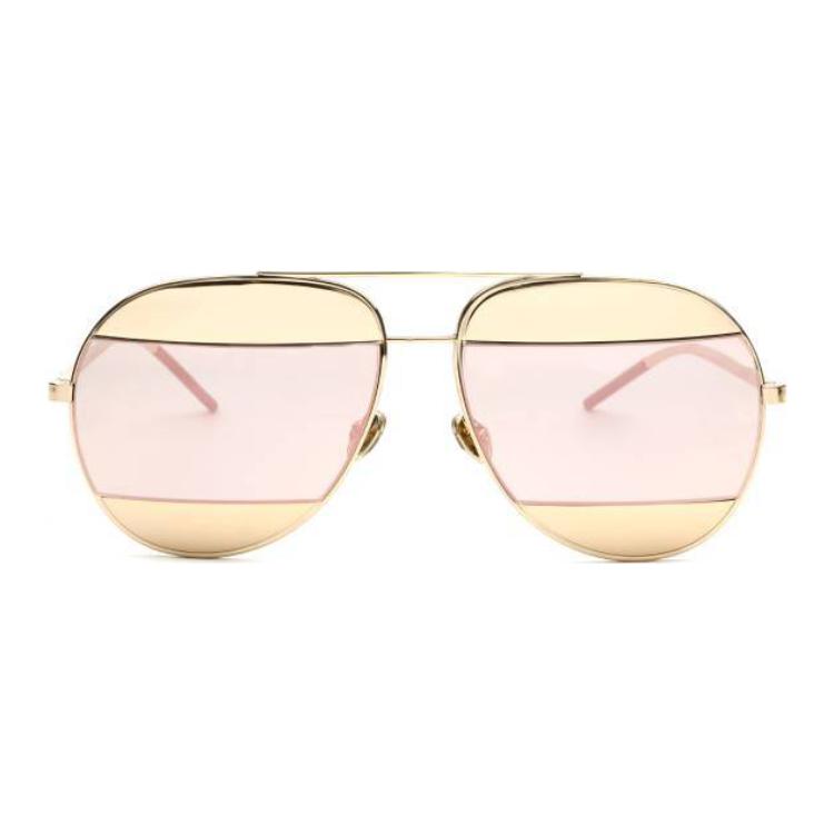 DIOR Metal Gold-Plated Aviator Sunglasses Unisex Gold