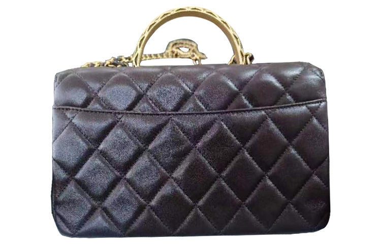 CHANEL Lambskin Handbag, Shoulder Bag, Crossbody Bag Women's Dark Purple