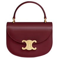 CELINE Calfskin Shoulder Bag, Crossbody Bag, Handbag Mini Women's Light Burgundy