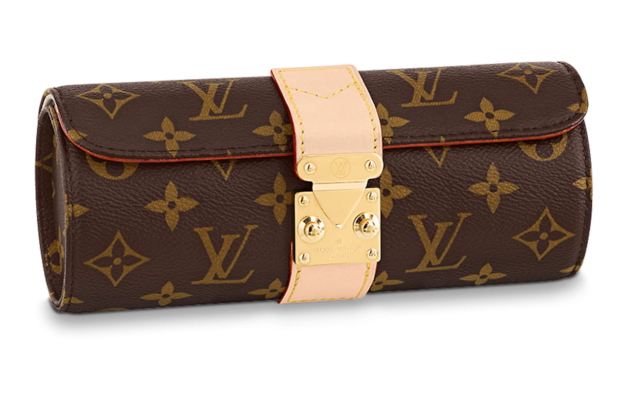 LOUIS VUITTON Leather Jewelry Box Storage Boxes Women's Brown