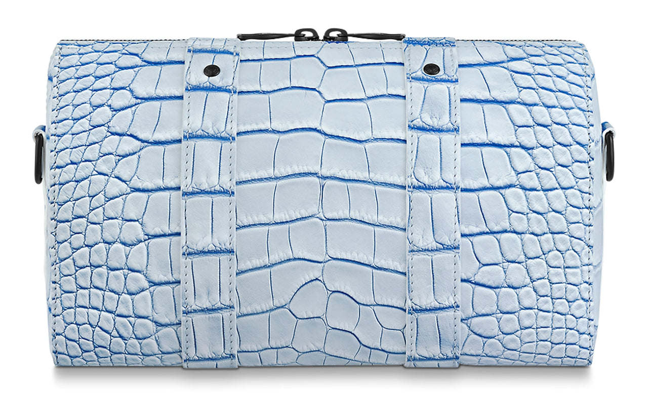 LOUIS VUITTON Crocodile Leather Crossbody Bag Shoulder Bag Men's Meringue White/blue