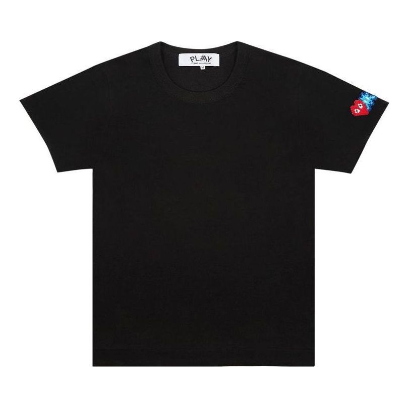 (WMNS) COMME des GARCONS PLAY FW25 Double Heart T-Shirt 'Black' AZ-T327-051-1
