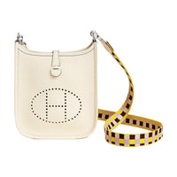 HERMES Evelyne Clemence Bullock Leather Ivorie Shoulder Bag Crossbody Bag Mini Women's I2 Nata Cream White