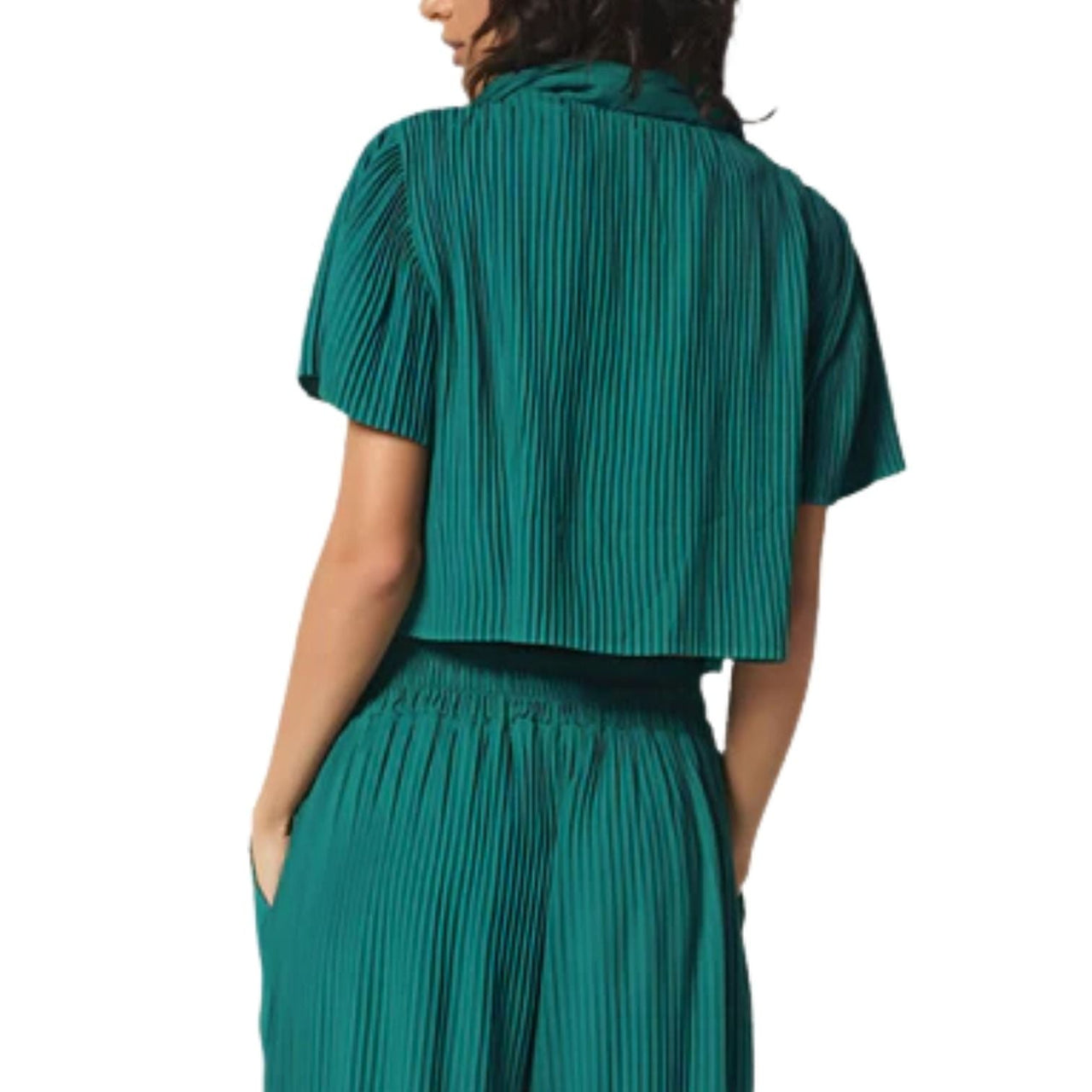 (WMNS) House of Cenmar Cropped Loose Shirt 'Green' HOC-CTR