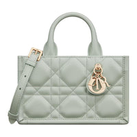 DIOR Calfskin Tote Bag, Shopping Bag, Shoulder Bag, Crossbody Bag, Handbag Mini Women's Light Green