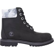 Timberland Premium 6 Inch Waterproof Boots 'Black Nubuck with Grey Camo Collar' A2NCJ001