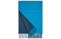HERMES Knit Scarves Men's Sky Blue Marine Blue