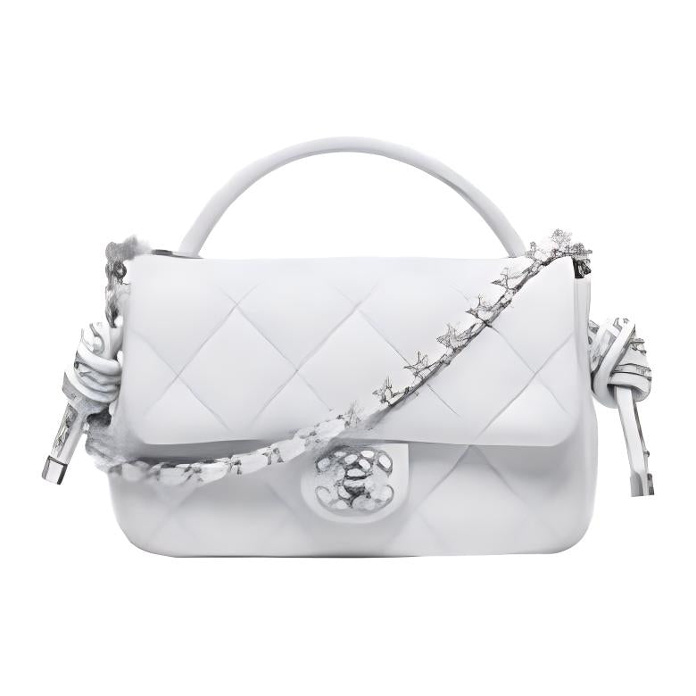 CHANEL Leather One Shoulder Handbags Mini Women's Light Gray