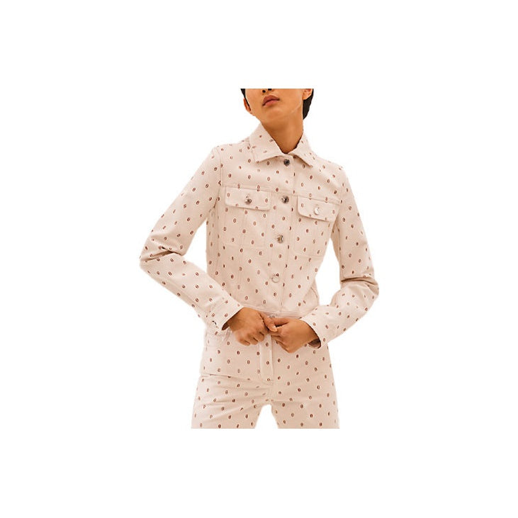 HERMES Denim Jacket Women's Gray White