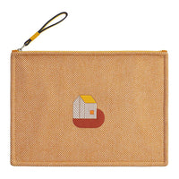 HERMES Wool Storage Bags Clutches Kids' Orange
