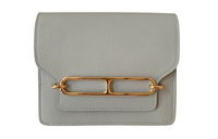 HERMES Calfskin Pig Nose Coin Purse Card Holder Fanny Pack Women's 8U Bleu Glacier Glacier Blue