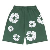 Denim Tears Cotton Wreath Logo Shorts 'Green White' 402-060-30