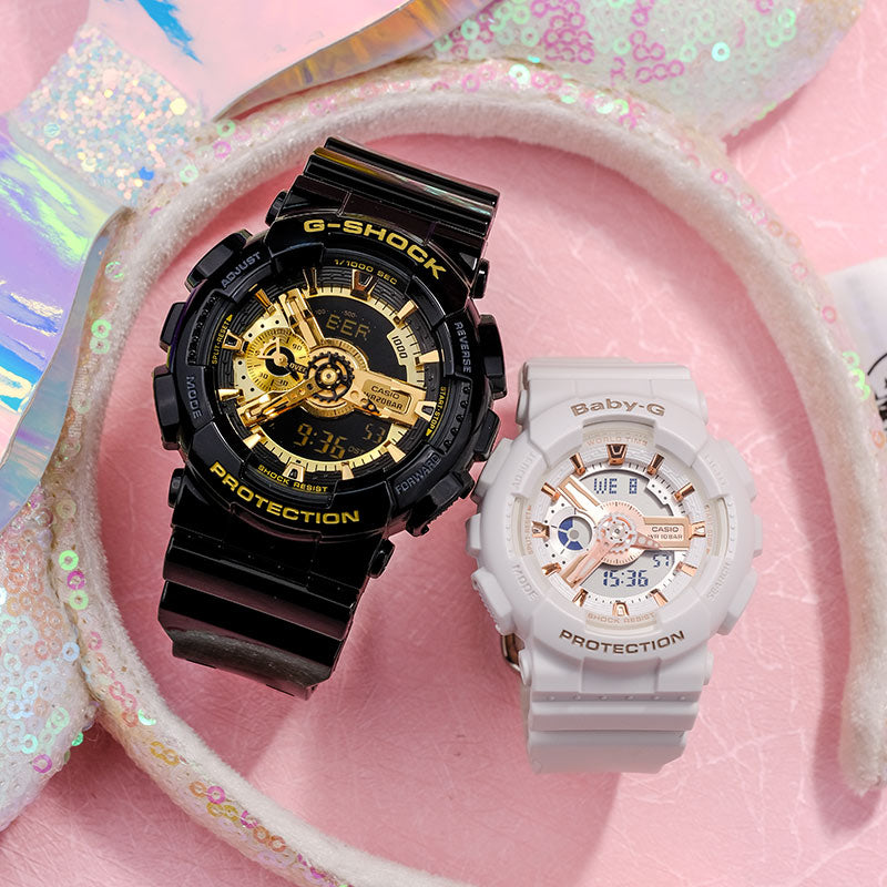 CASIO Baby-G 'Black & White' BA-110RG-7APR+GA-110GB-1APR