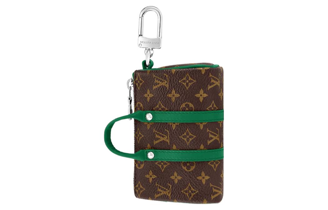LOUIS VUITTON Mini Keepall Canvas With Leather Keychain Bag Accessory Men's Green