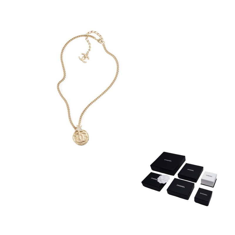 CHANEL Metal Necklaces Women's Gold