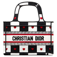 DIOR BookTote Embroidery Print Tote Bag, Shopping Bag, Handbag Mini Women's Black/White