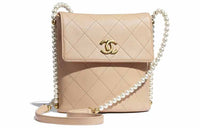 CHANEL Gabrielle Calfskin Hobo Bag Crossbody Bag Women's Beige