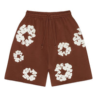Denim Tears Cotton Wreath Logo Shorts 'Brown White' 402-905-30
