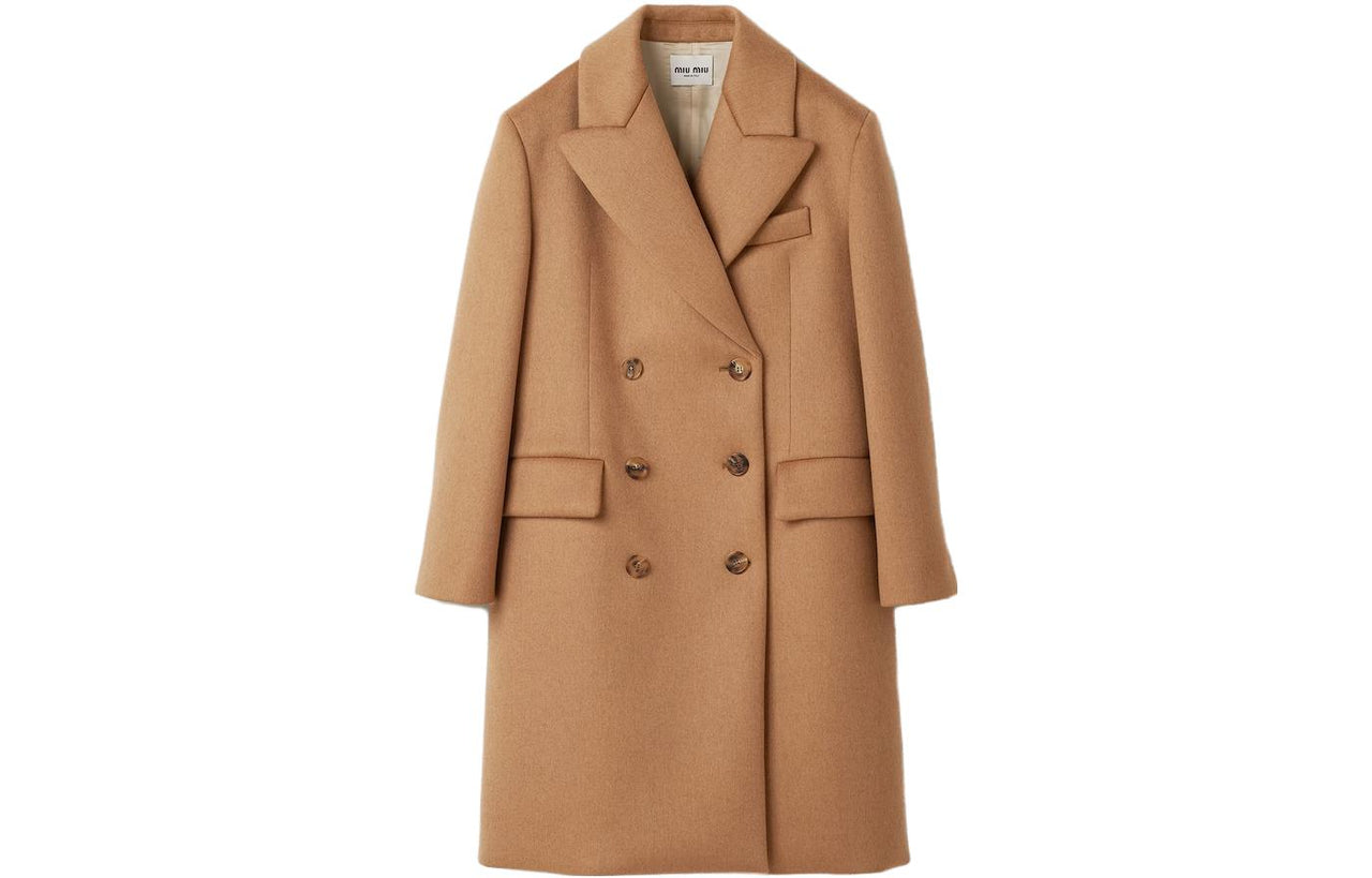 MIU MIU Coats Women's Camel Brown