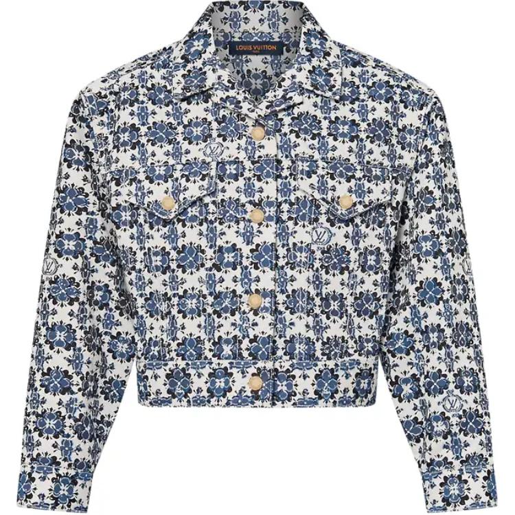LOUIS VUITTON Monogram Flower Mosaic Denim Jacket