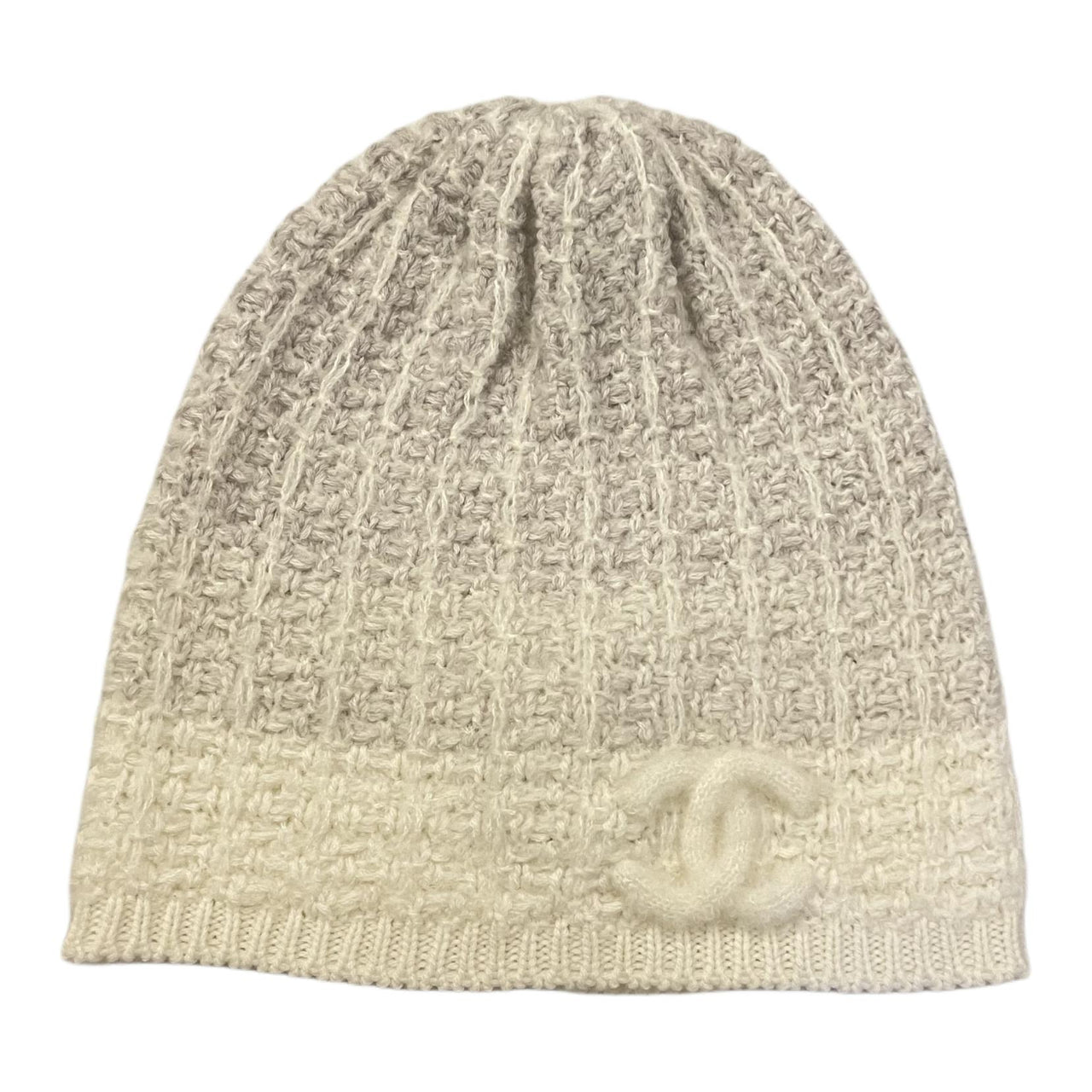 CHANEL Cashmere Silk Beanies Unisex Gray