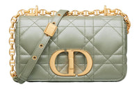 DIOR Caro Pearlescent Sheepskin Crossbody Bag Shoulder Bag Women's Light Cactus Green