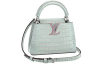 LOUIS VUITTON Capucines Crocodile Leather Kapusin Crossbody Tote Bag Over One Shoulder Mini Women's Pink Blue