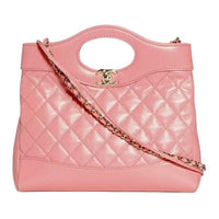 CHANEL Shiny Lambskin & Metal Shoulder Bag, Crossbody Bag, Handbag Women's Pink