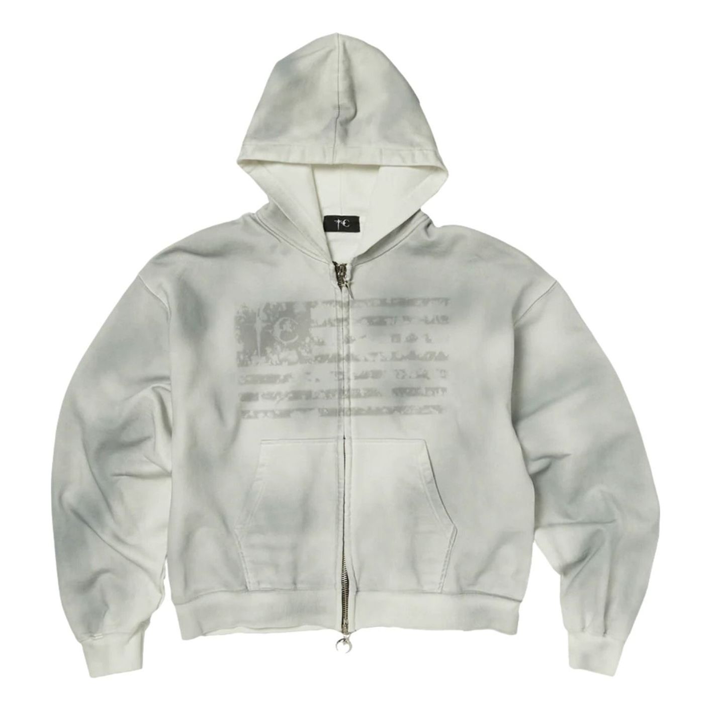 Thug Club Dirty Washed Old Glory Zip-Up Hoodie 'White' TC26SS1101
