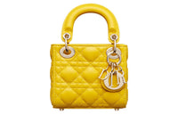 DIOR Lady Dior Sheepskin Daisie Bag Shoulder Bag Crossbody Bag Handbag Extra Mini Women's Yellow