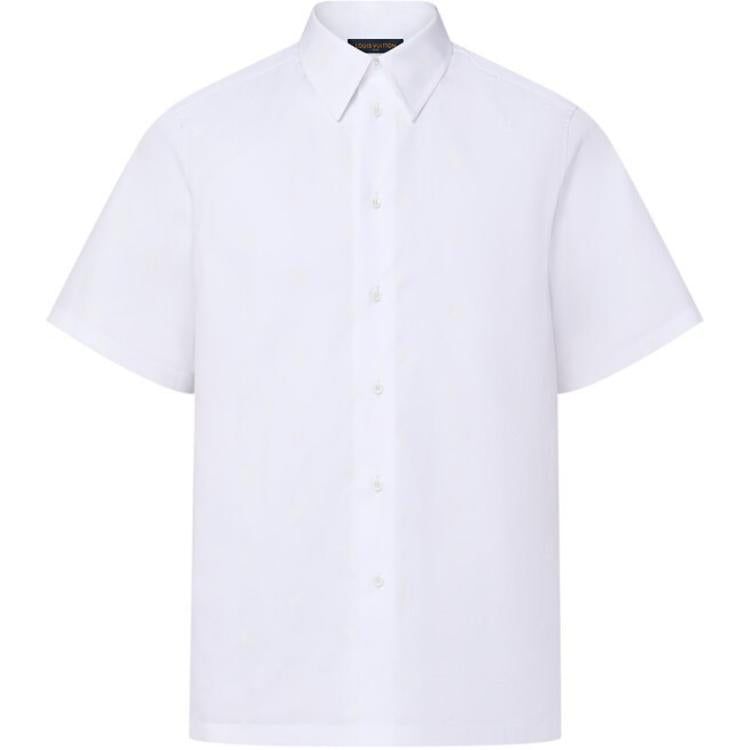 LOUIS VUITTON Lv BLason Printed Cotton Short-Sleeved Oxford Shirt